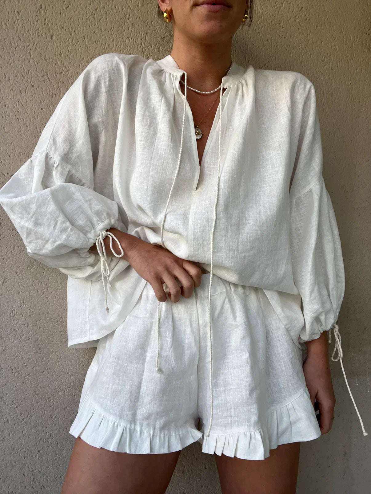 Cotton and Linen Two-Piece Set